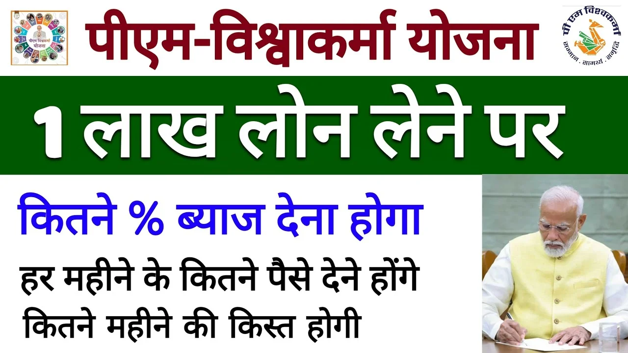 PM Vishwakarma Yojana Loan 2025 मिलेगा 1 लाख रुपये तक का आसान लोन, जानिए पूरा ऑनलाइन आवेदन प्रक्रिया